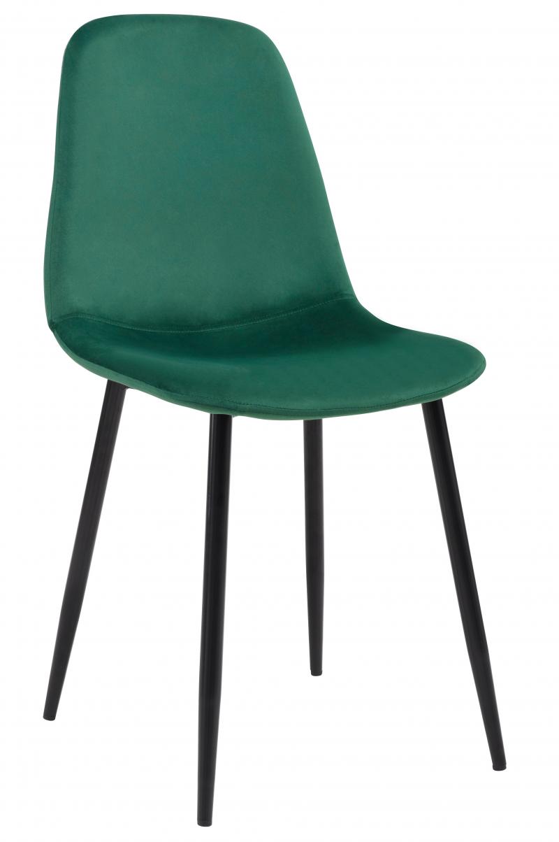 רביעיית כסאות דגם SOLNA בד קטיפתי ירוק X4