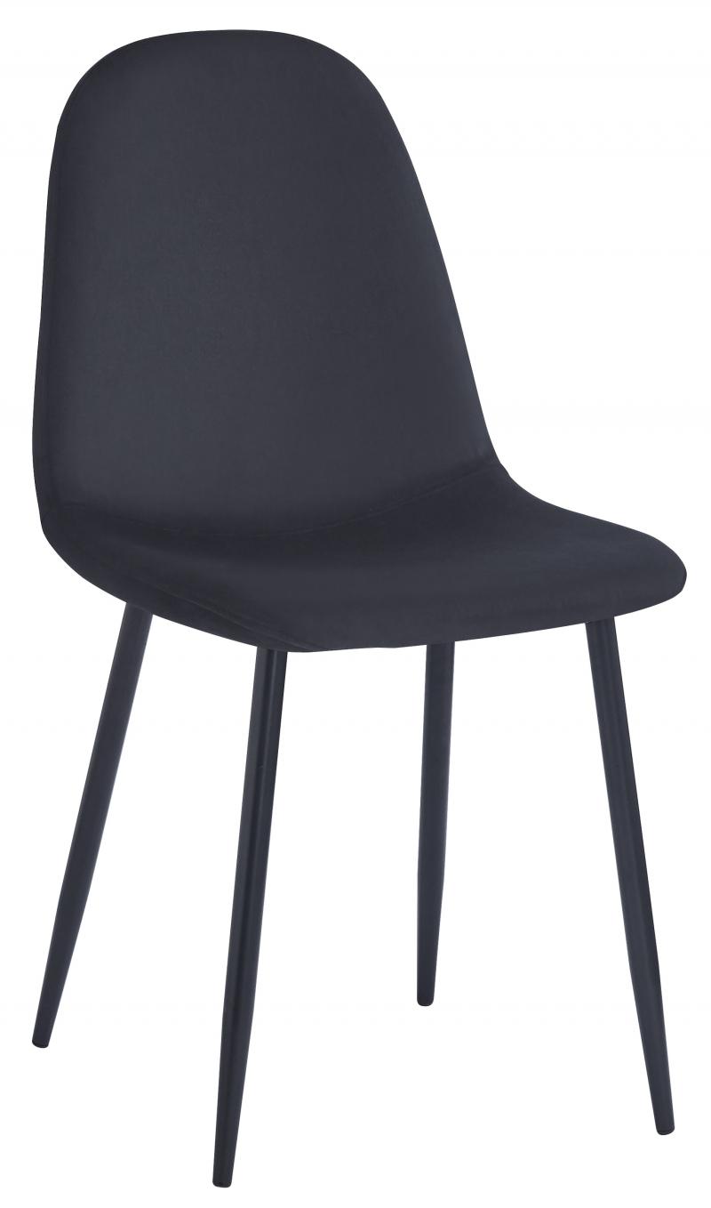 רביעיית כיסאות לפינת אוכל דגם SOLNA בד קטיפתי שחור X4