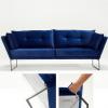 ספה תלת Relax בד קטיפטי כחול מסדרת Mezza
