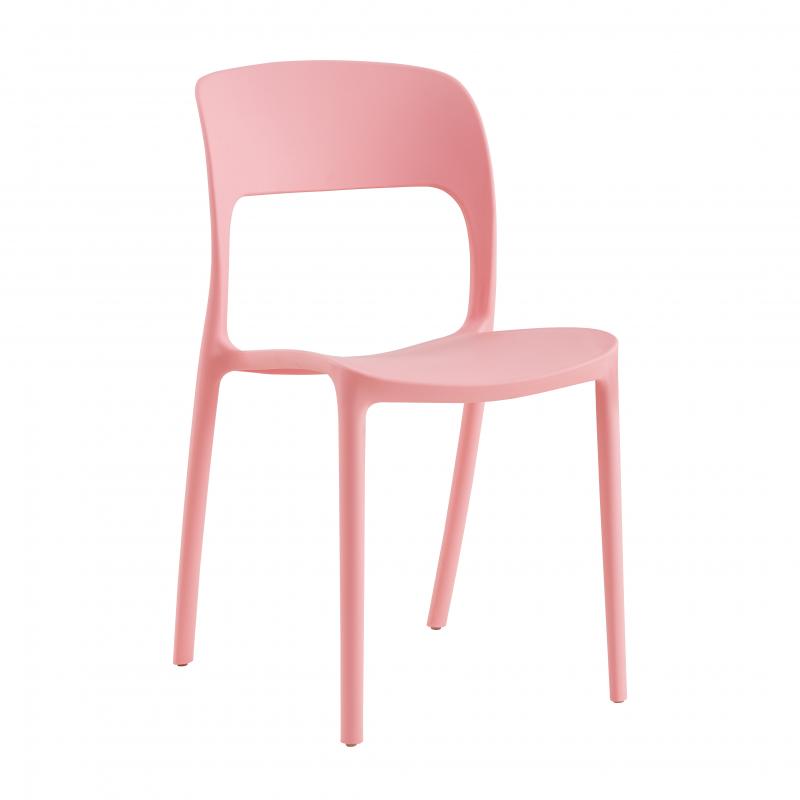 רביעיית כסאות נערמים מפלסטיק מעוצבים לפינת אוכל דגם Beauty ורוד