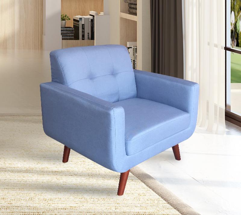 כורסא מעוצבת מבד בעיצוב רטרו דגם מוניקה תכלת 