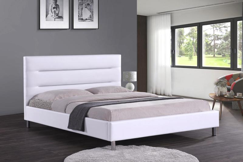 מיטה זוגית מעוצבת בריפוד דמוי עור 140/190 דגם פאן
