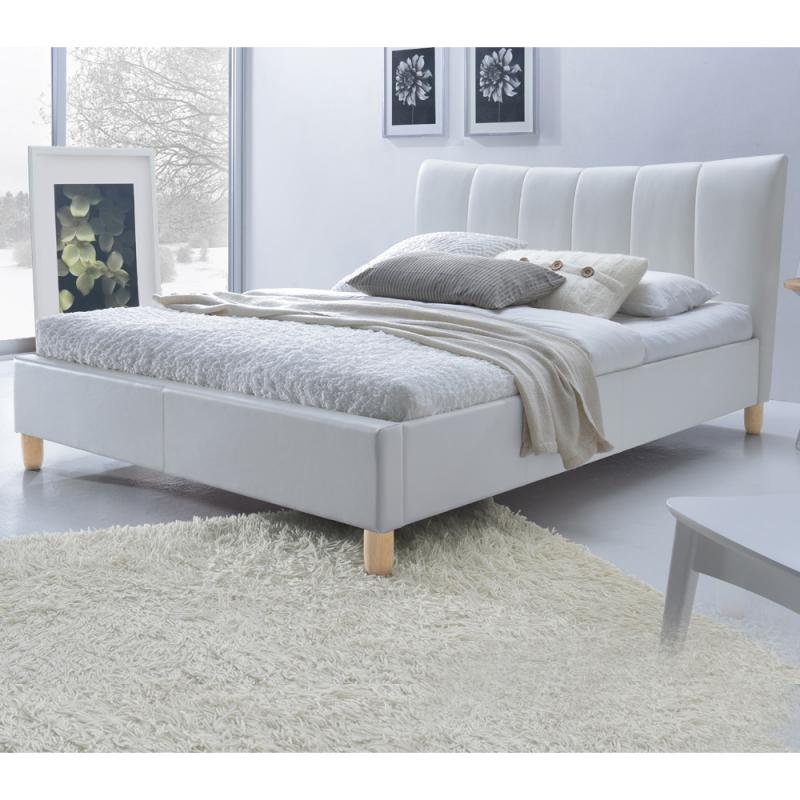 מיטה זוגית מתאימה למזרן 140/190 מרופדת בעיצוב מרשים דגם סנדי לבן