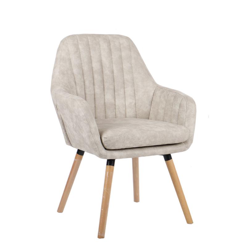 כורסא מעוצבת עם רגלי עץ מלא דגם דנבר קרם