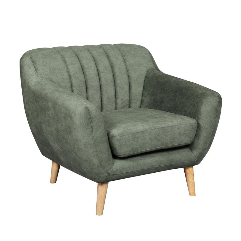 כורסא מעוצבת בעיצוב רטרו עם ריפוד בד רחיץ דגם פורטו ירוק