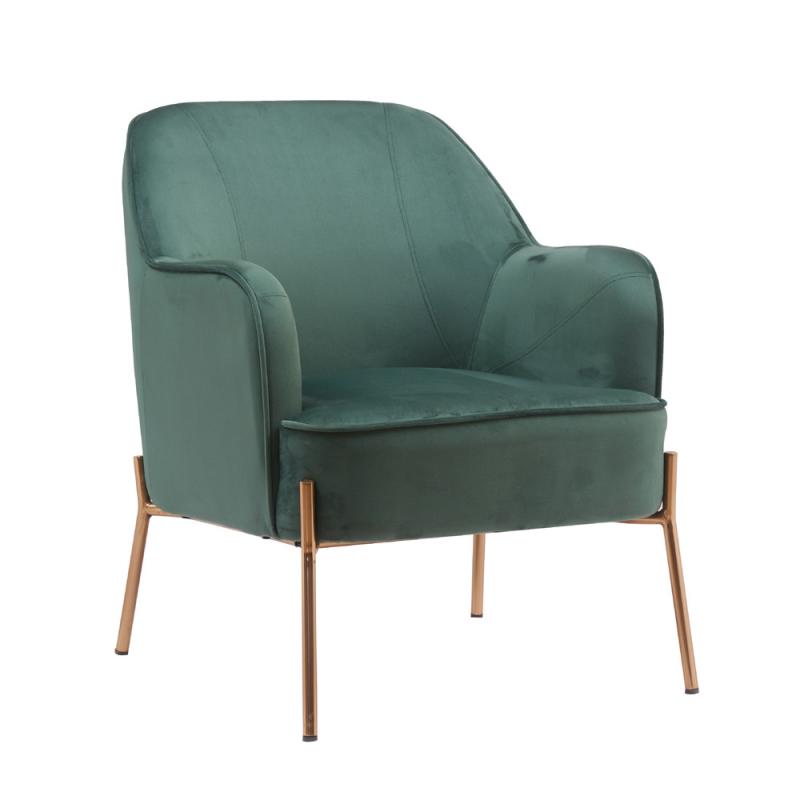 כורסא מעוצבת ונוחה עם רגלי זהב  דגם יורק צבע ירוק