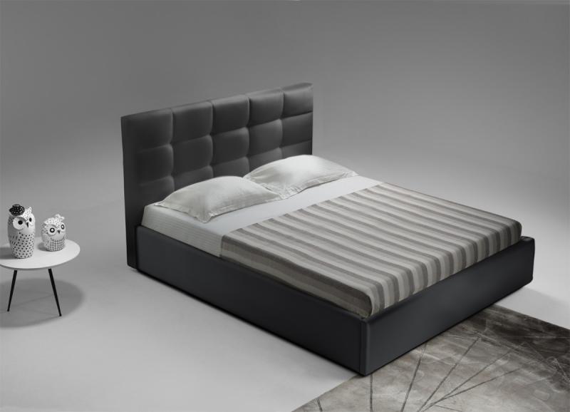  מיטה זוגית יוקרתית 140x190 בריפוד בד קטיפתי עם ארגז מצעים דגם ברוקלין 