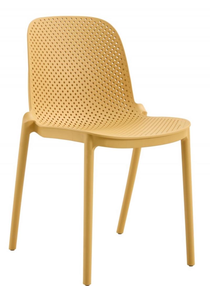 רביעיית כיסאות נערמים דגם Flamingo צהוב X4
