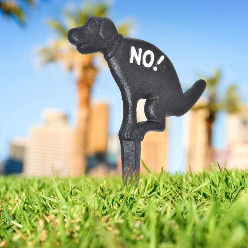 שלט כלב למדשאות NO POOPING לא קקי שחור דגם NP-BLACK