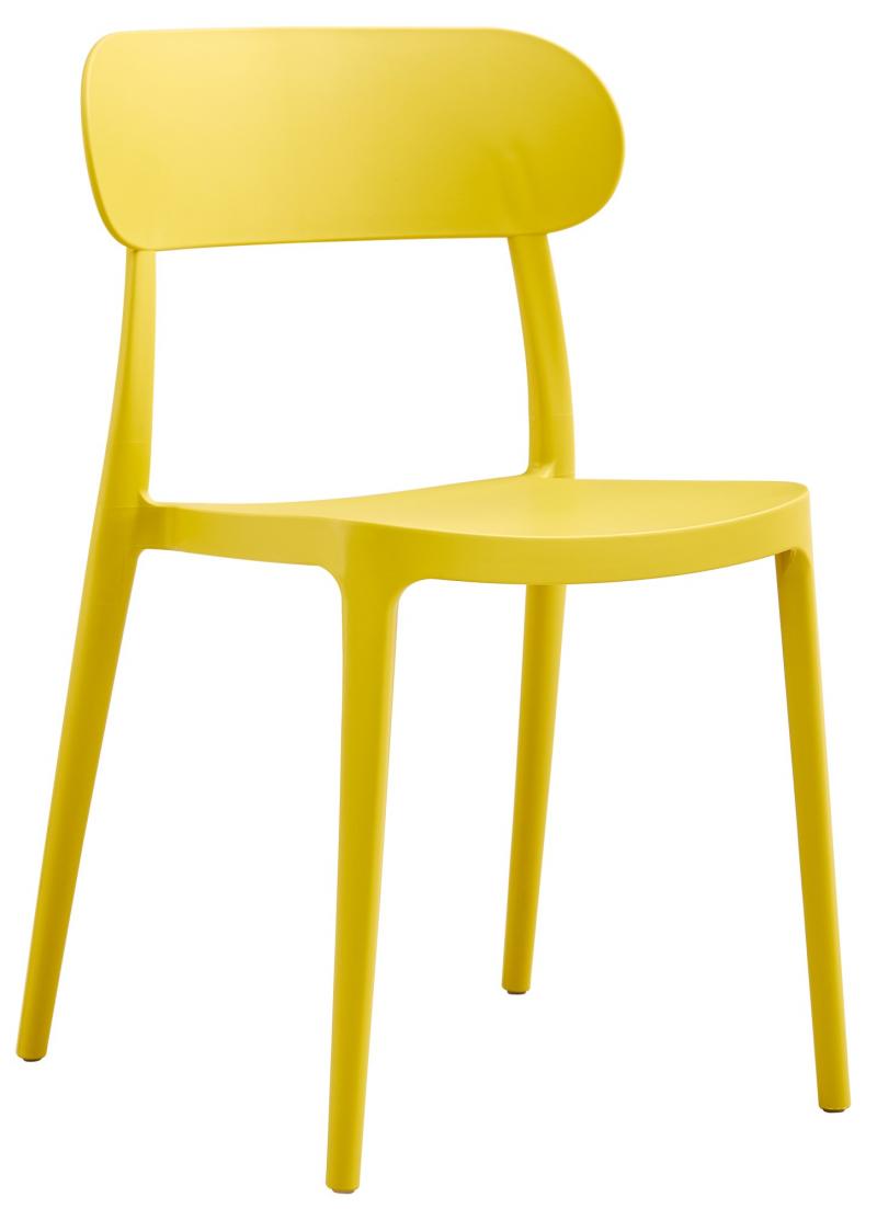 רביעיית כיסאות נערמים מפלסטיק דגם Aloe צהוב X4 