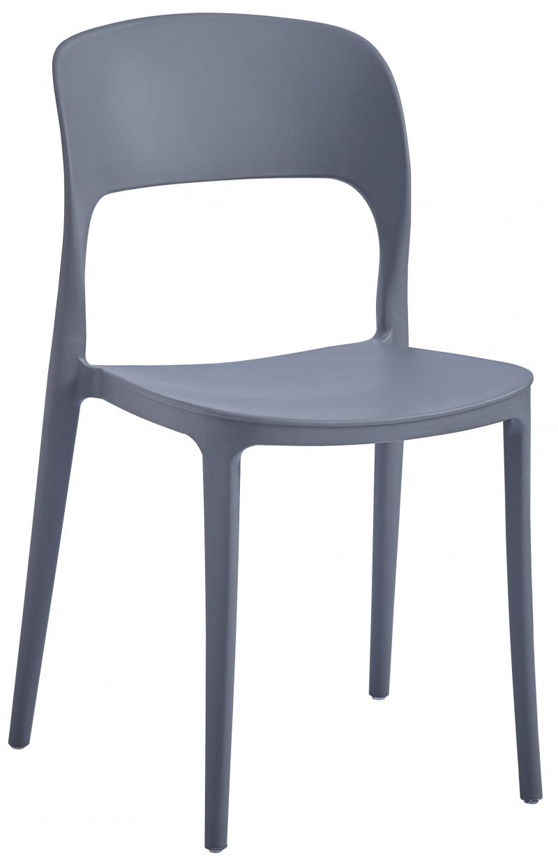 רביעיית כיסאות נערמים מפלסטיק דגם Lisa אפור X4