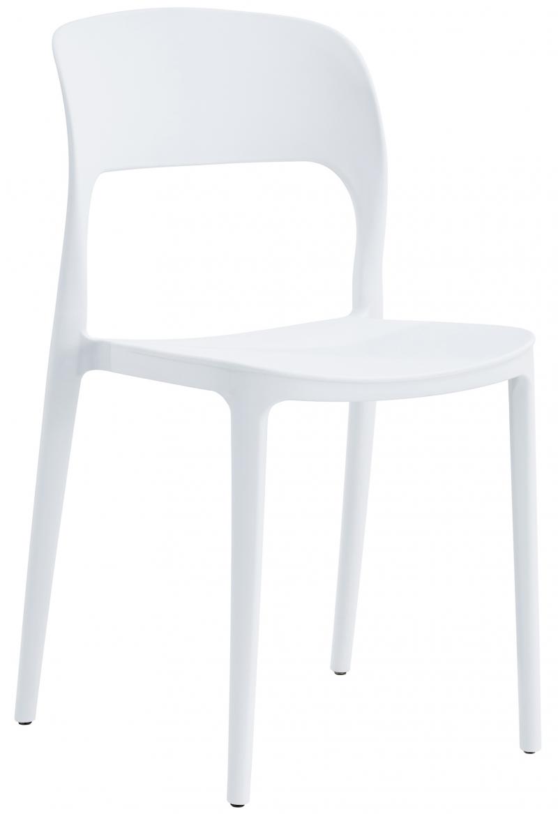 רביעיית כיסאות נערמים מפלסטיק דגם Lisa  לבן X4