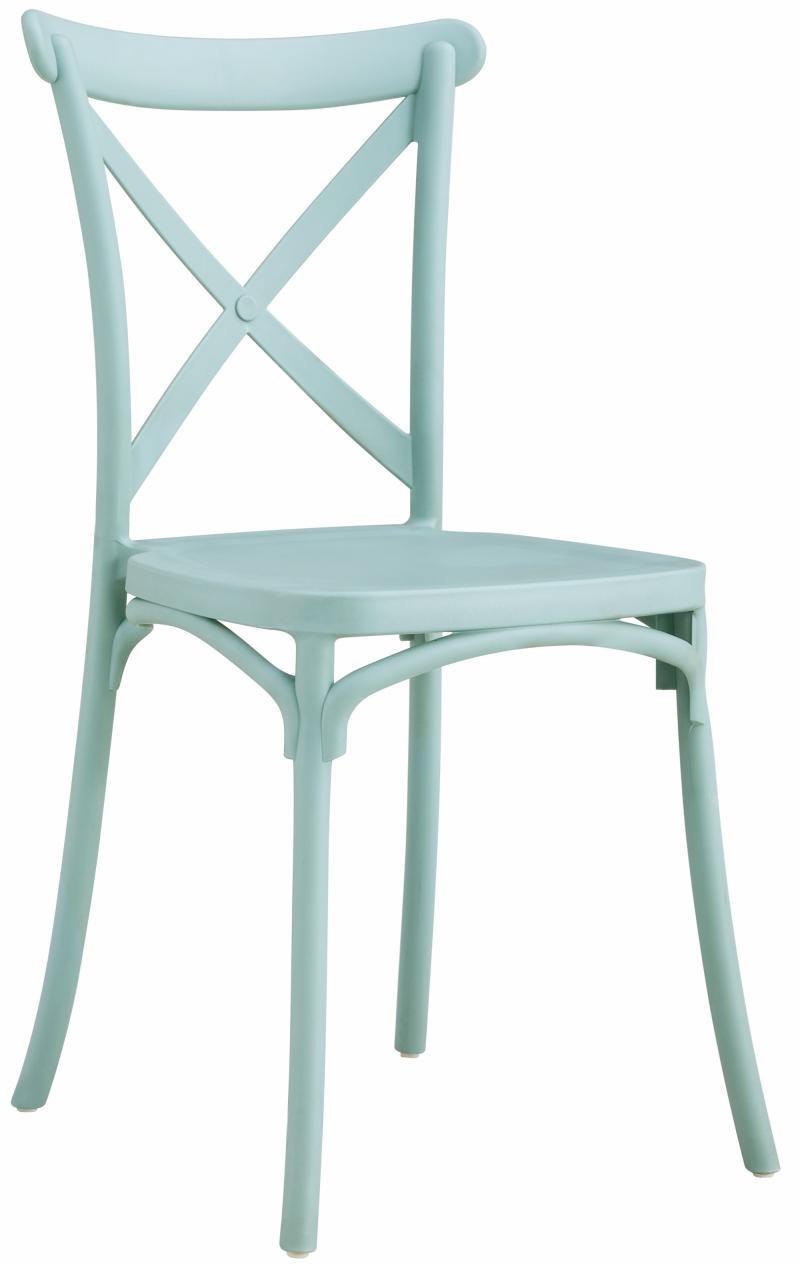 רביעיית כיסאות נערמים מפלסטיק דגם Carol טורקיז בהירX4