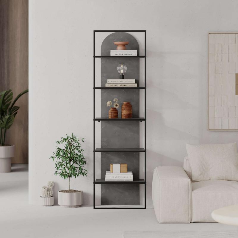 כוננית ARCHY BOOKCASE אפור רטרו מסדרת Decoline