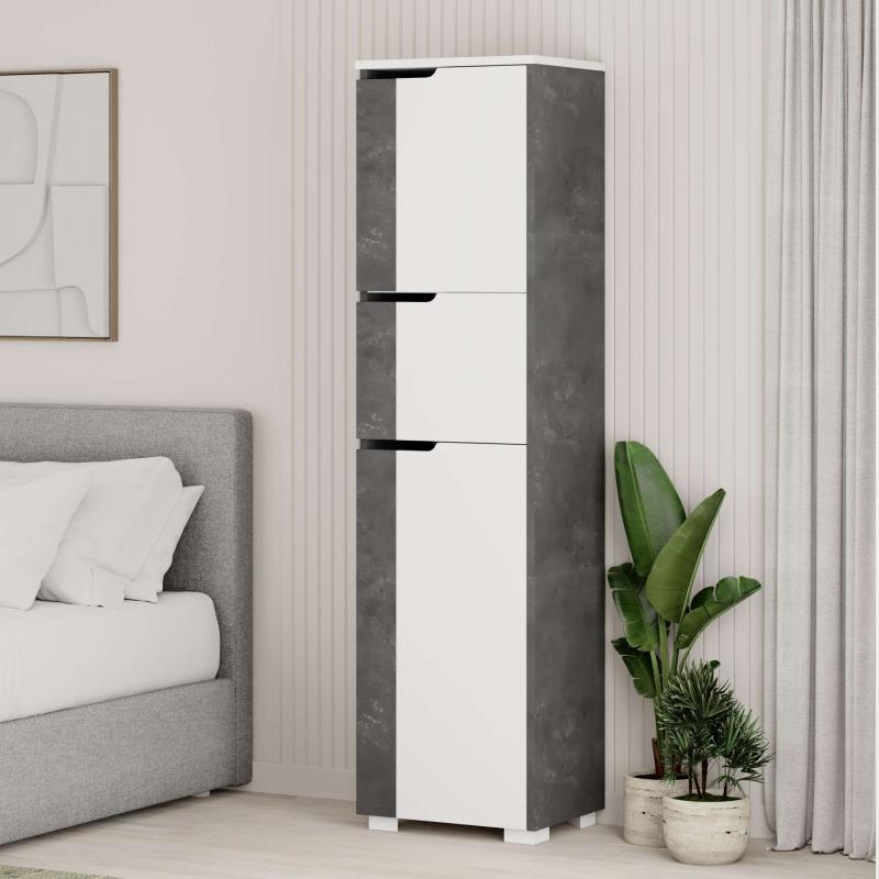 ארון MAX MULTIPURPOSE MAXI CABINET  לבן/אפור מסדרת Decoline