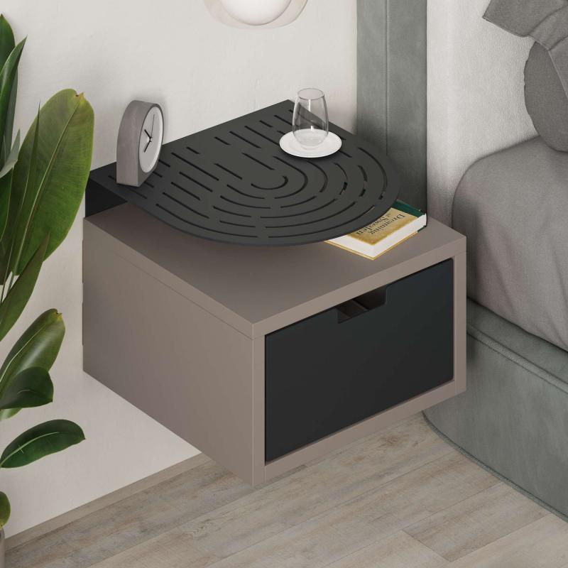 שידת לילה OSLO NIGHTSTAND צבע מוקה מסדרת Decoline